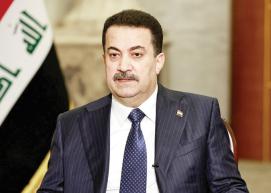 {  السوداني يتحدث  خلال المقابلة.    (رويترز)