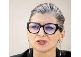 { مقررة الأمم المتحدة المعنية بالأراضي الفلسطينية فرانشيسكا ألبانيزي. (ا ف ب)