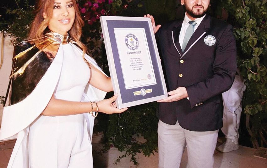 Najwa Karam Sets Guinness World Record for Longest Robe at Jerash Festival